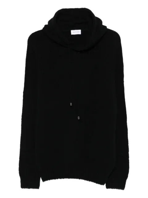 SCAGLIONE hooded ribbed sweater Black UHB028