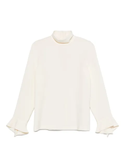 Alberto Biani high-neck bell-sleeve blouse Neutrals MM846AC0030