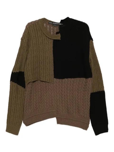 Andersson Bell patchwork asymmetric jumper Black ATB1330M