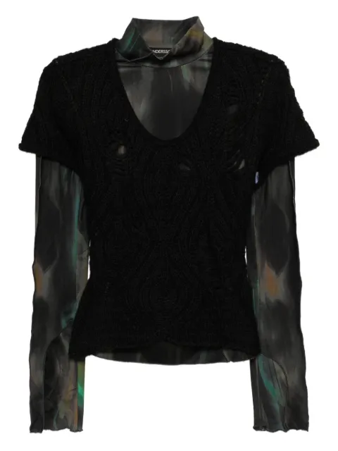 Andersson Bell Layered pattern top set Black ATB1352W