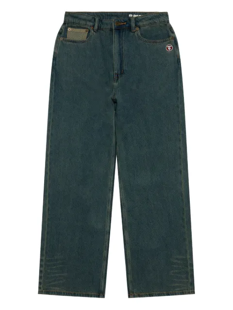 A BATHING APE® embroidered-pocket jeans Blue APTC654XXP