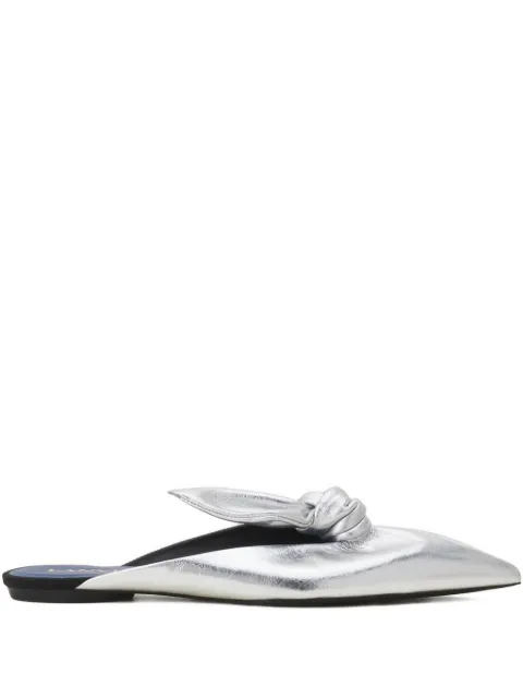 Lanvin Midnight Step knotted pointed-toe mules Silver FWSHGA0AMETAH25
