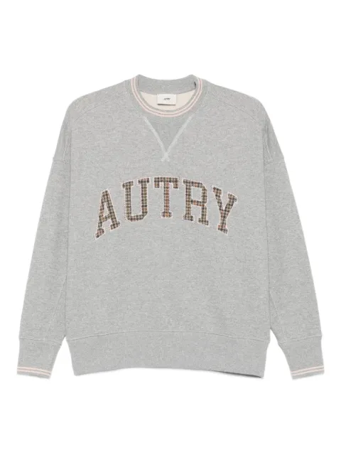 Autry check-pattern embroidered sweatshirt Grey SWPWL9HX