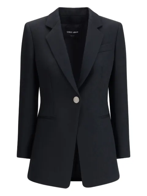 Giorgio Armani single-button silk blazer Black GW001558