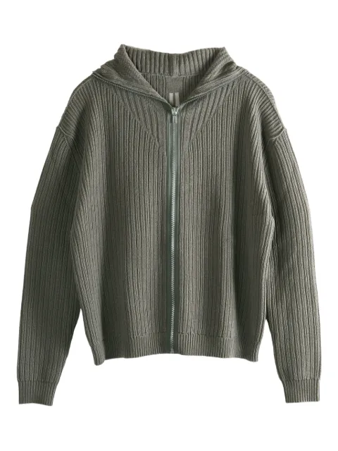 Rick Owens ribbed zip-up hoodie Grey RU02E1647KWV