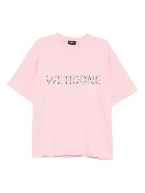 We11done logo-print T-shirt Pink WDTT225731UPK