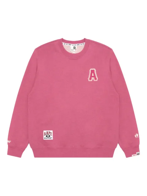 AAPE BY *A BATHING APE® embroidered-logo crew-neck sweatshirt Pink ASWC375XAP