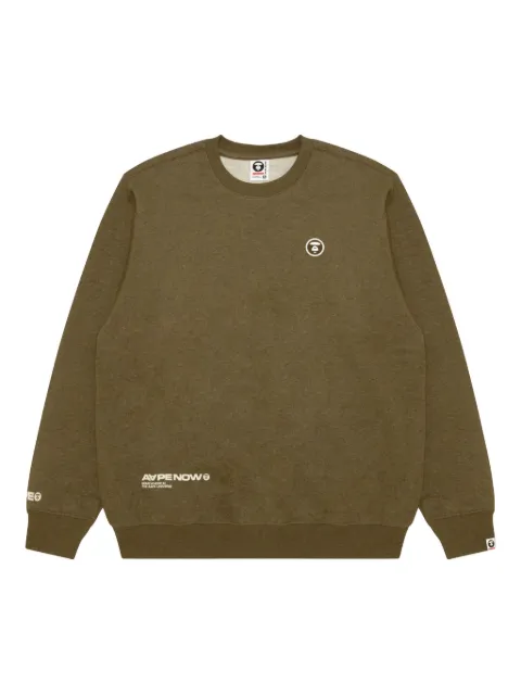 AAPE BY *A BATHING APE® logo-patch crew-neck sweater Green ASWC348XAP