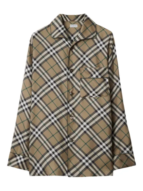 Burberry check-print pajama shirt Neutrals 8116750