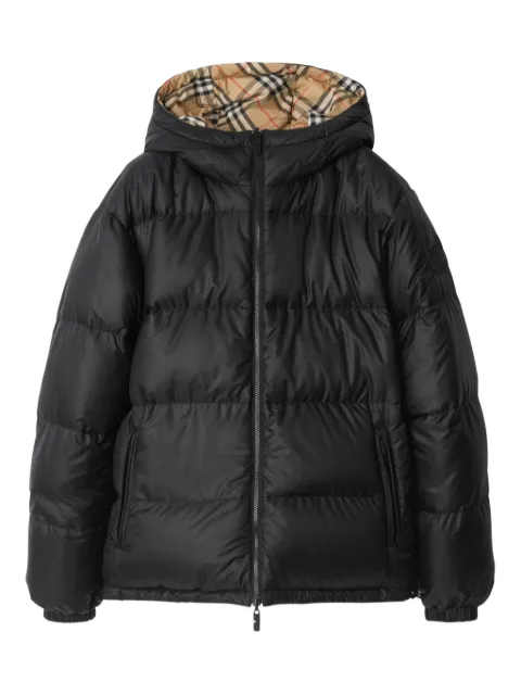 Burberry reversible Check hooded puffer jacket Black 8110215