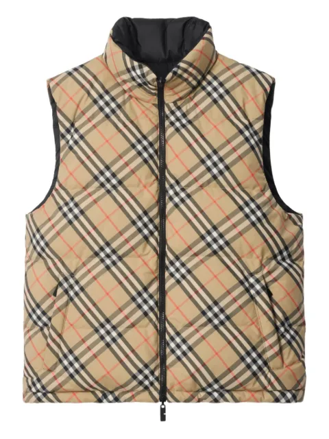 Burberry reversible check puffer gilet Black 8110200