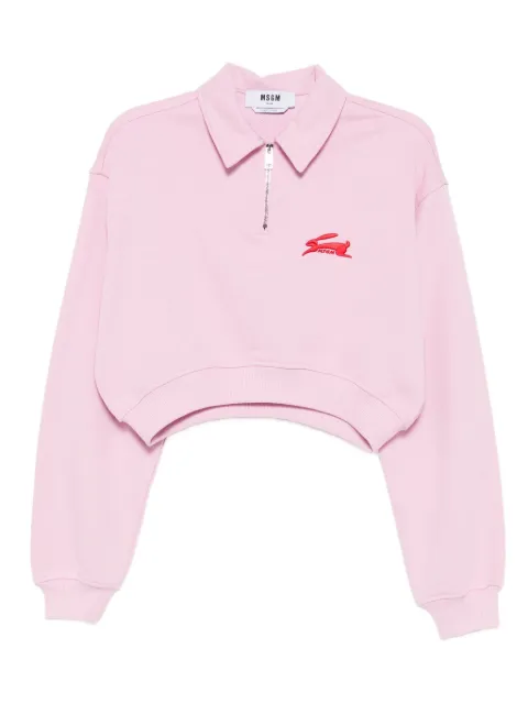MSGM logo-embroidered top Pink 3941MDM89257795