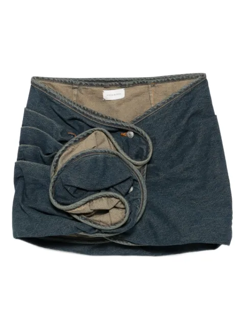 Magda Butrym floral-appliqué denim mini skirt Blue 311725