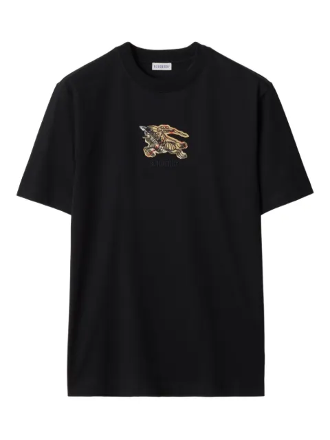 Burberry Equestrian Knight-check cotton T-shirt Black 8116169