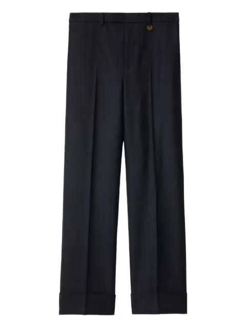 Burberry Check wool tailored trousers Blue 8115558