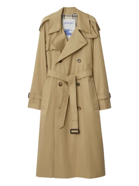 Burberry raglan-sleeve belted trench coat Brown 8113527