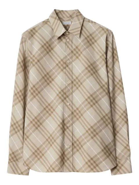 Burberry relaxed fit check cotton shirt Neutrals 8115149