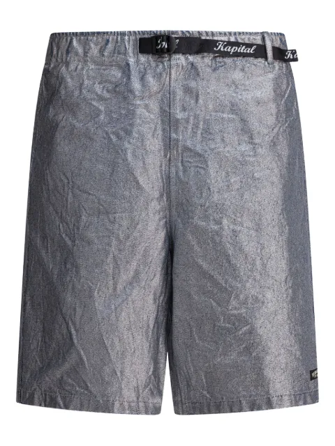 KAPITAL 12oz metallic-effect bermuda shorts Silver K2503SP098