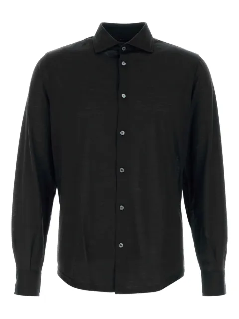 Fedeli wool long-sleeve shirt Black TU000603