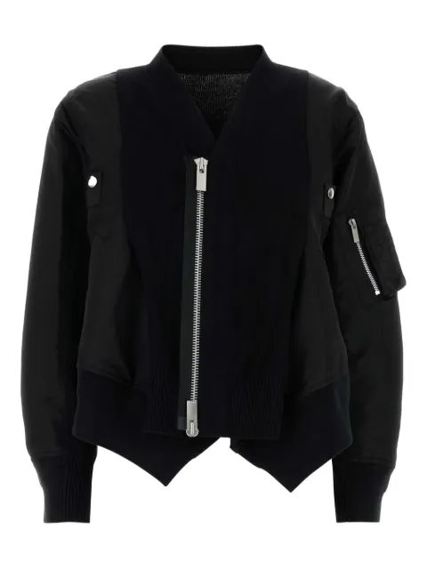 sacai cotton-blend bomber jacket Black 2507996