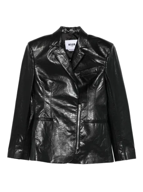 MSGM asymmetric-zip jacket Black 3941MDG17257616