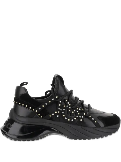 PINKO rhinestone-embellished lace-up sneakers Black SS0095E031
