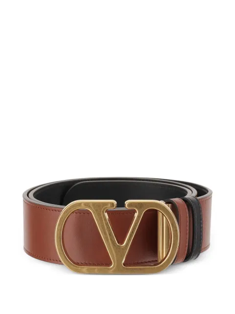Valentino Garavani V-logo signature reversible leather belt Brown YT0SQ4IYR