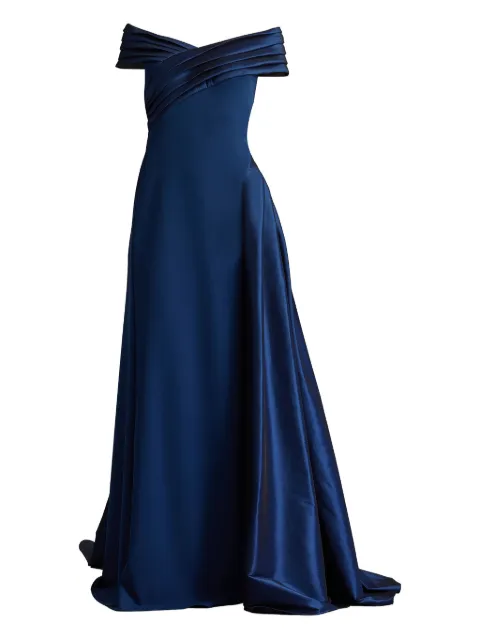 Tadashi Shoji pleated off-shoulder maxi dress Blue BOS25530LNV