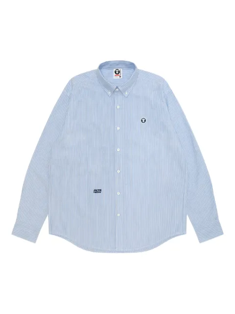 AAPE BY *A BATHING APE® embroidered striped shirt Blue AST8539XAP