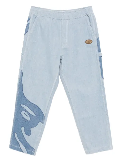 AAPE BY *A BATHING APE® logo-patch trousers Blue AAPPTMB634XXPBLL