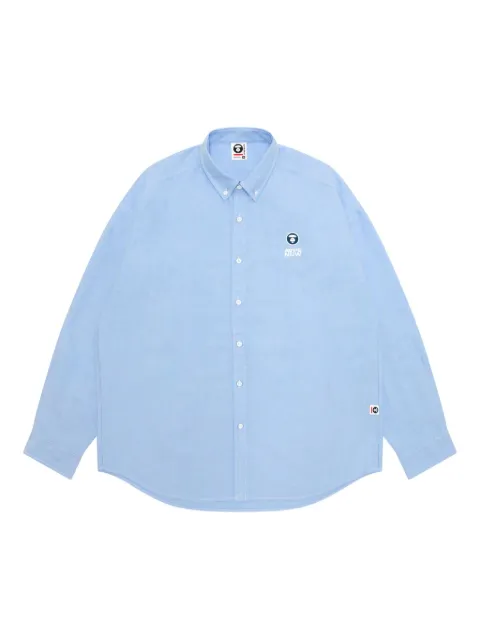 AAPE BY *A BATHING APE® logo-embroidery shirt Blue AST8540XXP
