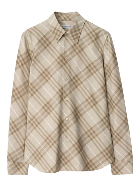 Burberry check-pattern cotton shirt Neutrals 8115964