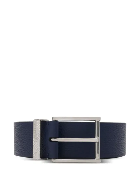 Burberry engraved-check leather belt Blue 8115259