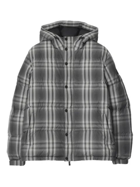 Burberry ombré Check hooded puffer jacket Grey 8110226