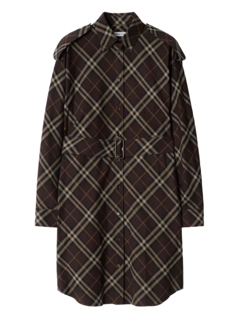 Burberry Check cotton flannel shirt dress Brown 8115976