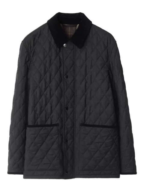 Burberry quilted corduroy-collar jacket Black 8114717