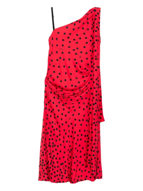 Moschino graphic-print asymmetric dress Red 4025550