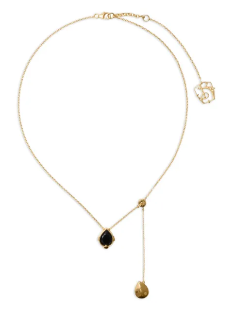 Burberry onyx Shield pendant necklace Gold 8086212