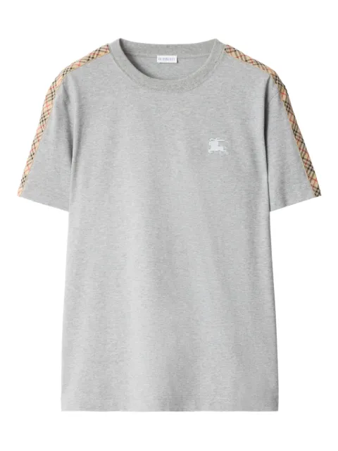 Burberry Equestrian Knight check-trim T-shirt Grey 8118708