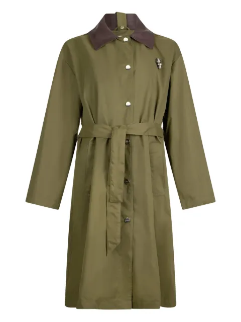 LIU JO hooded contrasting-collar coat Green MF5083T108A