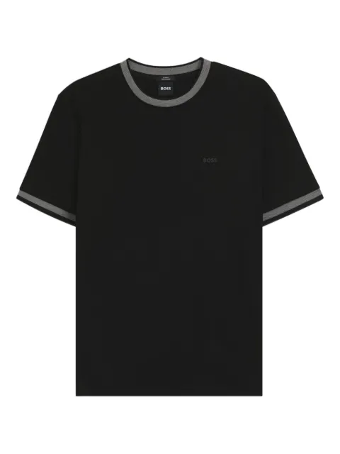 BOSS contrast-collar cotton T-shirt Black 50543858