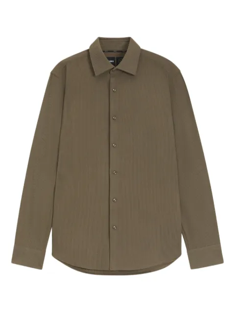 BOSS ribbed long-sleeve shirt Brown 50550679