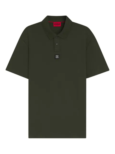HUGO logo-plaque polo shirt Green 50517638