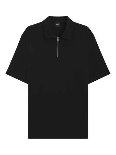 BOSS zip-neck polo shirt Black 50544091