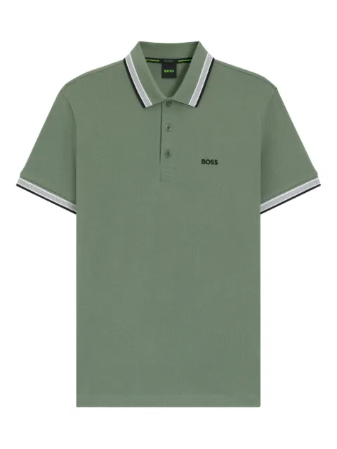 BOSS tipped-collar polo shirt Green 50469055359