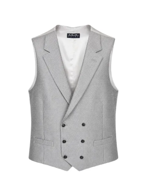 LUIGI BIANCHI MANTOVA double-breasted micro-pattern waistcoat Grey 9161611383GRIS