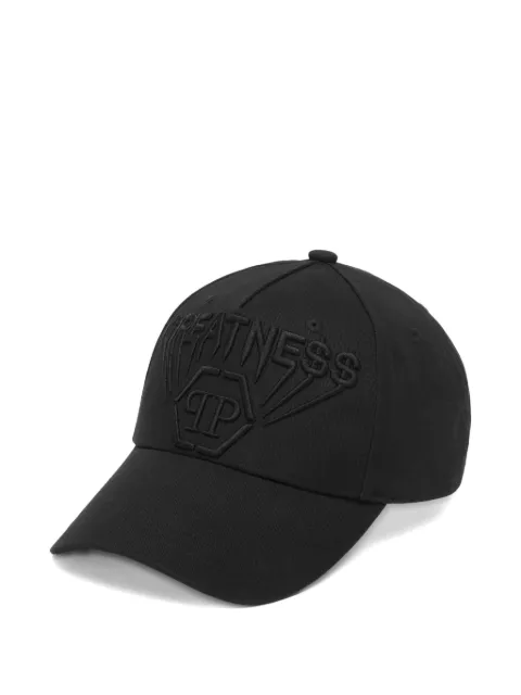 Philipp Plein embroidered baseball cap Greatne$$ Black AAEAMAC0772PTE003N