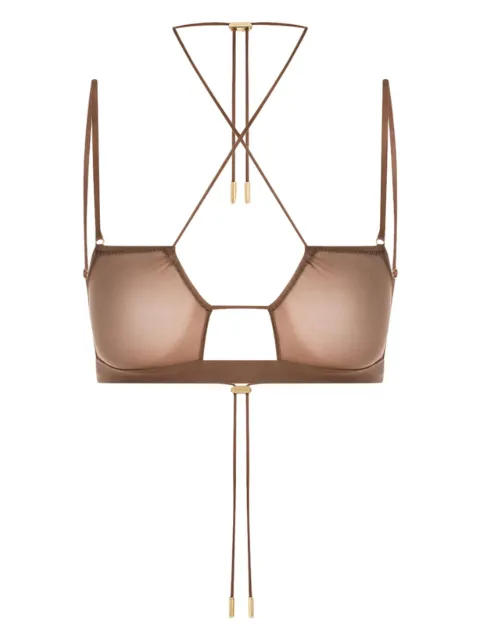 Maison Close cross-back bralette Brown 564056