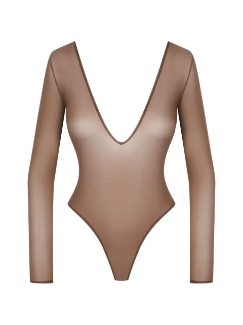 Maison Close French Kiss Light bodysuit Brown 564085