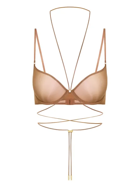 Maison Close balconette tie-detail bra Brown 564105